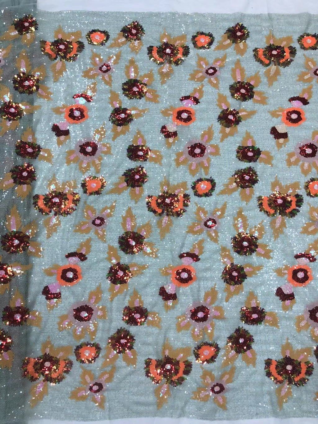 Multicolor 2/3/4 mm Sequin Embroidered Mesh Fabric — fabric photo 4
