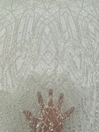 Bugle Bead & 3/5mm Sequin Embroidered Fabric — fabric photo 4