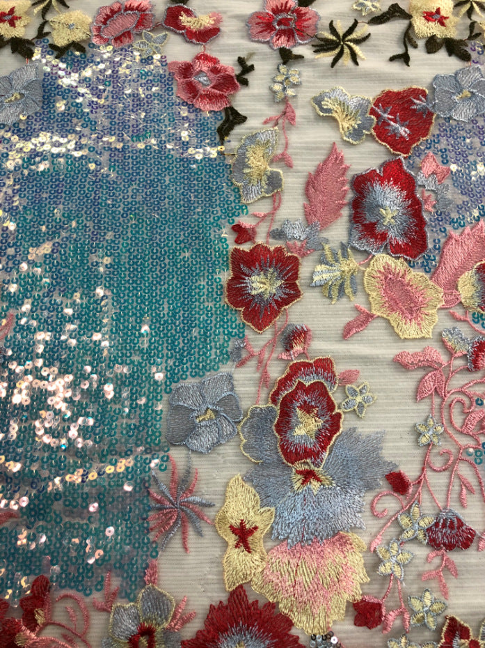 Embroidered Tulle Mesh Fabric – Design 35871 — fabric photo 4