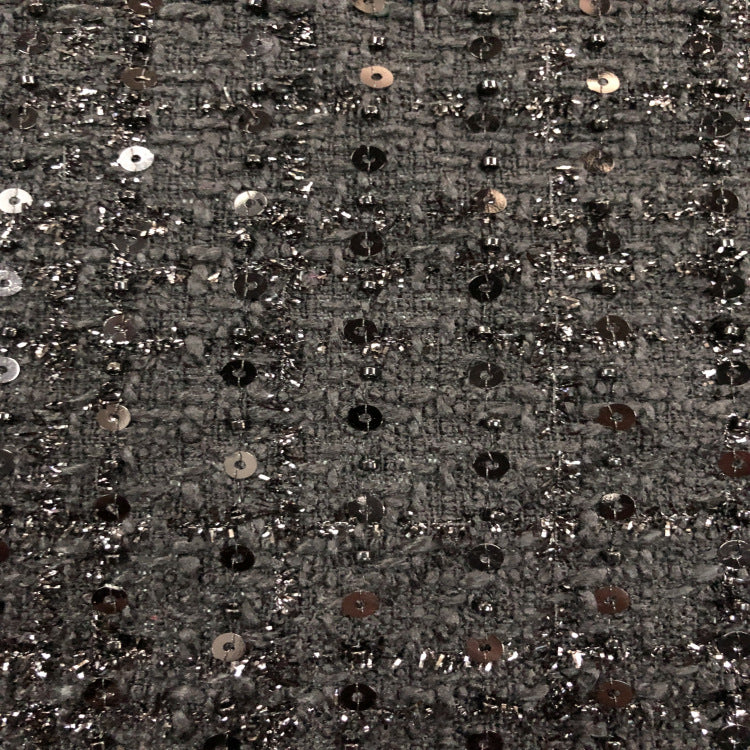 Coarse-Woven Base Bead and Sequin Embroidered Fabric — fabric photo 4