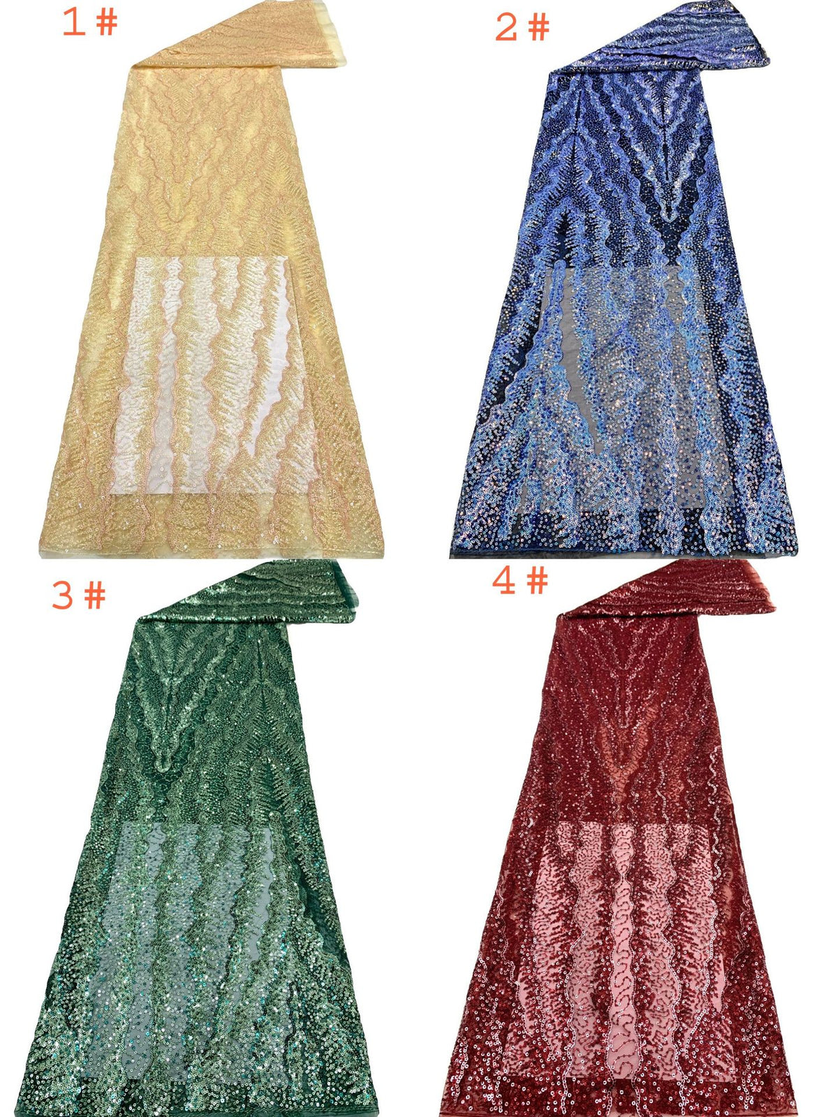 2/3 mm Sequin Embroidered Tulle Mesh Fabric – Design 26111 — fabric photo 5