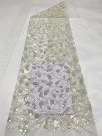 Foam Bead Fabric with Mixed-Size Sequin Embroidery