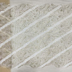 Heavy 3/7 mm Sequin & Bugle-Bead Embroidered Bridal Fabric — fabric photo 3