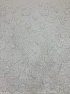 Large Floral Double-Bead Embroidered Bridal Fabric — fabric photo 5