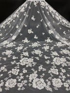 3D Raised-Bead and Sequin Embroidered Bridal Fabric — fabric photo 6