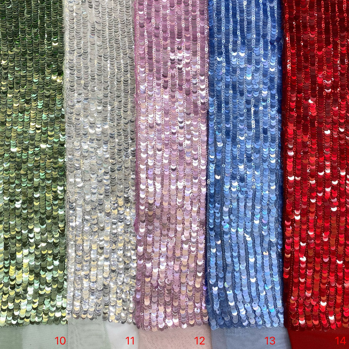 Heavy 3/5 mm Sequin Embroidered Stretch Mesh Fabric — fabric photo 5