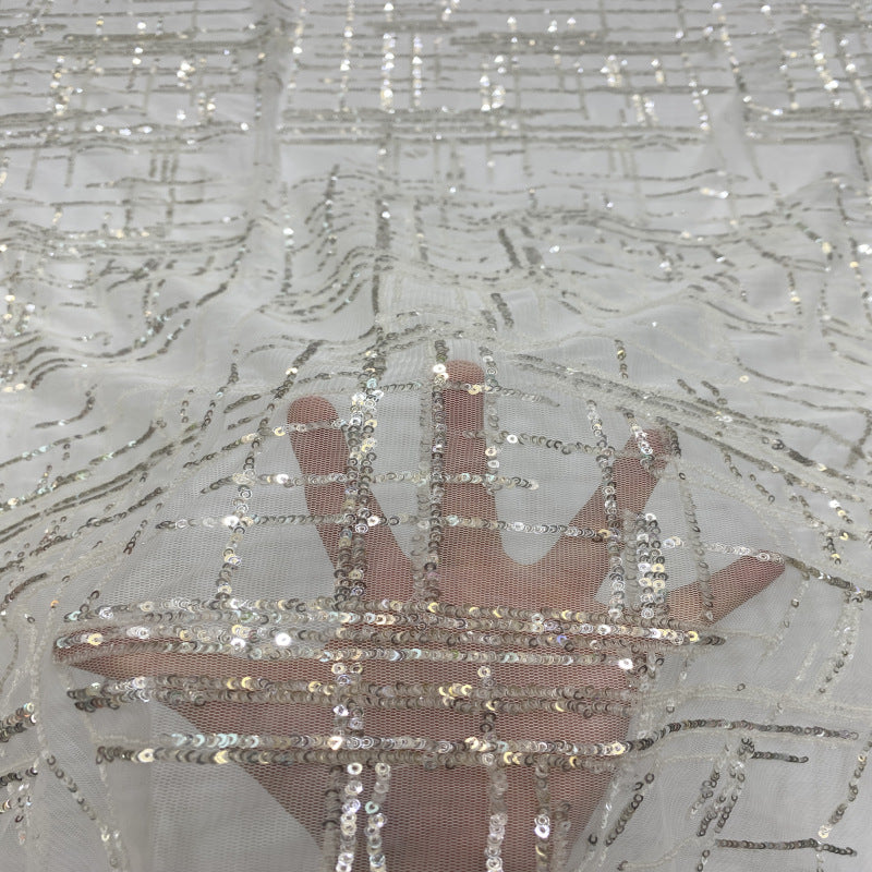 Grid Base 3mm Laminated Sequin Fabric — fabric photo 2
