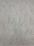 2/4 mm Crystal-Look Sequin & Bugle-Bead Embroidered Bridal Fabric — fabric photo 6