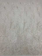 2/4 mm Crystal-Look Sequin & Bugle-Bead Embroidered Bridal Fabric — fabric photo 6