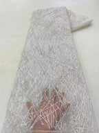 Linear Foam Bead & 3/7mm Sequin Bridal Fabric — fabric photo 6