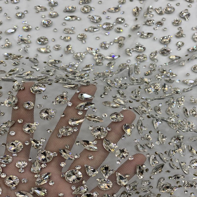 Gradient Irregular Hot-Fix Rhinestone Fabric