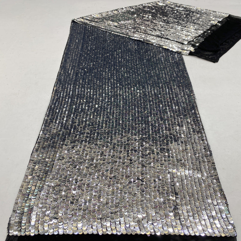 Heavy 3/5 mm Sequin Embroidered Stretch Mesh Fabric — fabric photo 2