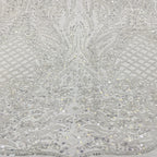 3D 3/5 mm Sequin & Bubble-Bead Embroidered Bridal Fabric — fabric photo 5