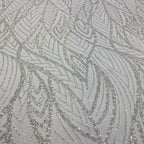3/4 mm Crystal-Look Sequin & Silver-Bead Embroidered Bridal Fabric – Design 22111 — fabric photo 5