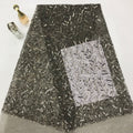 Gray Seed Bead & 3/5mm Sequin Fabric — fabric photo 6
