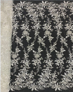 3/4 mm Crystal-Look Sequin & Double-Bead Embroidered Bridal Fabric — fabric photo 2