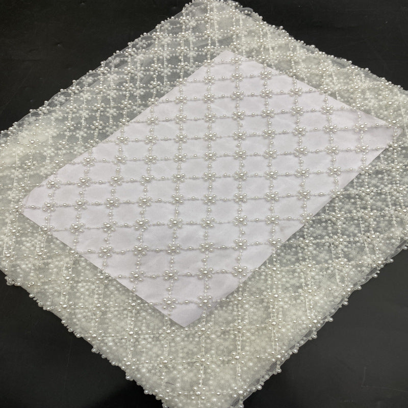 Diamond Bead & Foam Bead Embroidered Fabric — fabric photo 2
