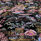 Landscape Embroidery & Sequin Velvet Fabric — fabric photo 3