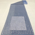 Plaid Rope Foam Bead Sequin Embroidery Fabric — fabric photo 2
