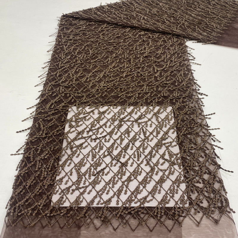 3D Metallic Thread Floating Embroidery Fabric