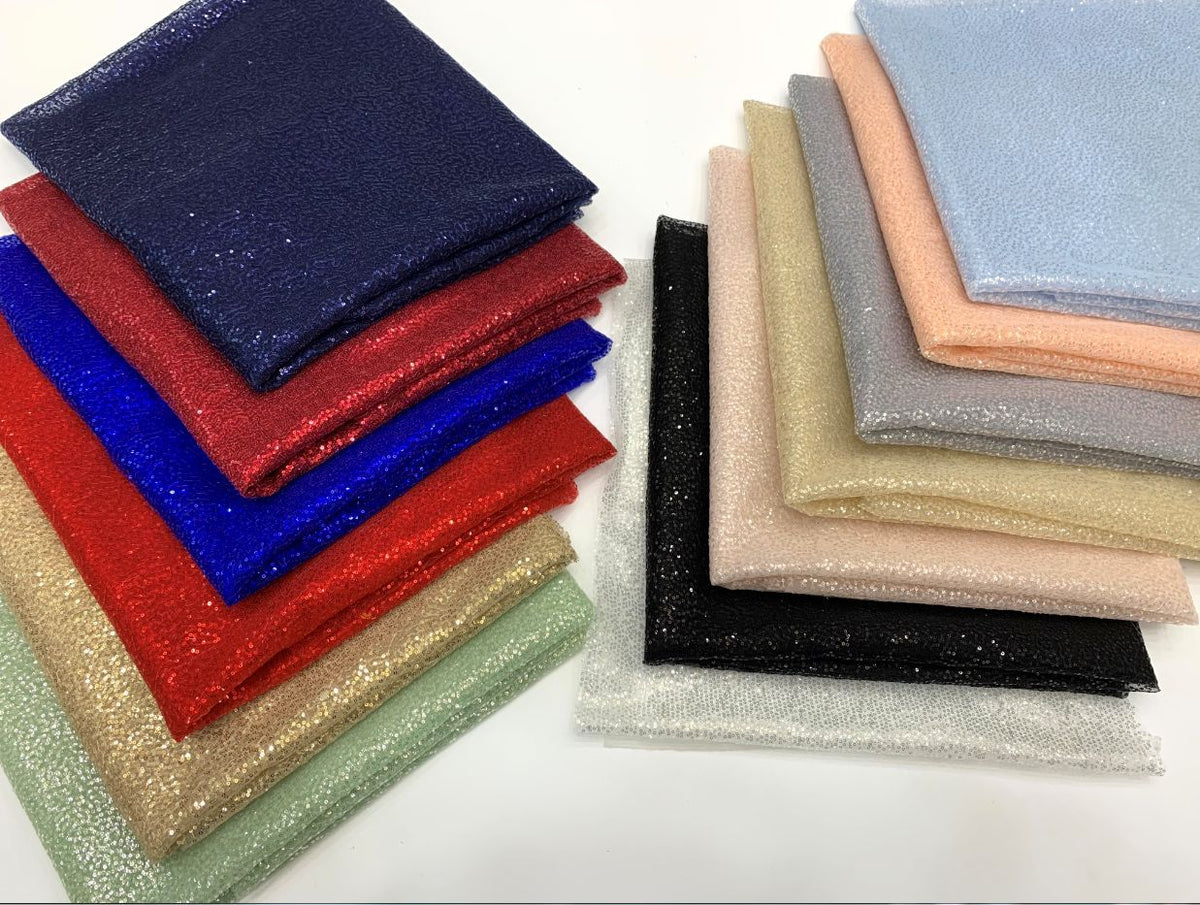 Irregular 2 mm Sequin Embroidered Irregular Mesh Fabric
