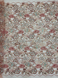 Pink Auspicious Cloud Colorful Sequin Fabric — fabric photo 6