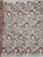 Pink Auspicious Cloud Colorful Sequin Fabric — fabric photo 6