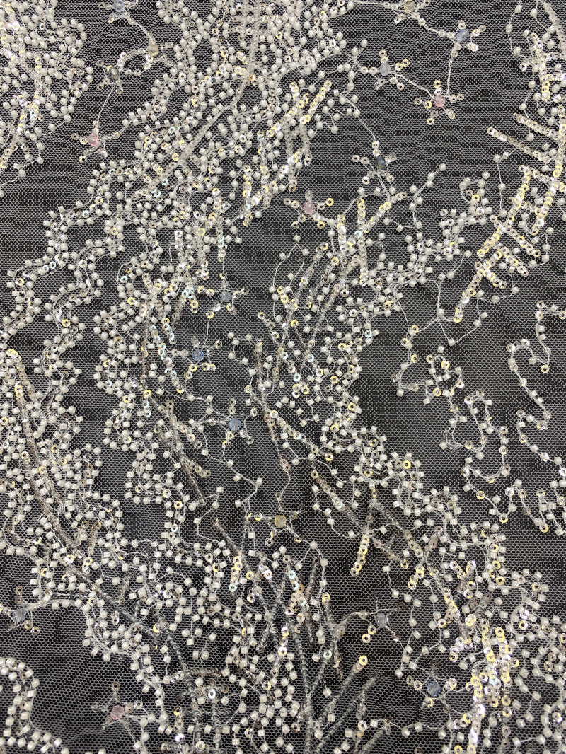 Sequin Embroidered Bridal Fabric – Design 64287 — fabric photo 5