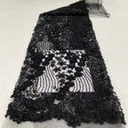 Heavy Sequin & Bugle-Bead Embroidered Bridal Fabric – Design 25567 — fabric photo 4