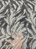 Bugle and Foam Bead Sequin Wedding Lace Fabric — fabric photo 2