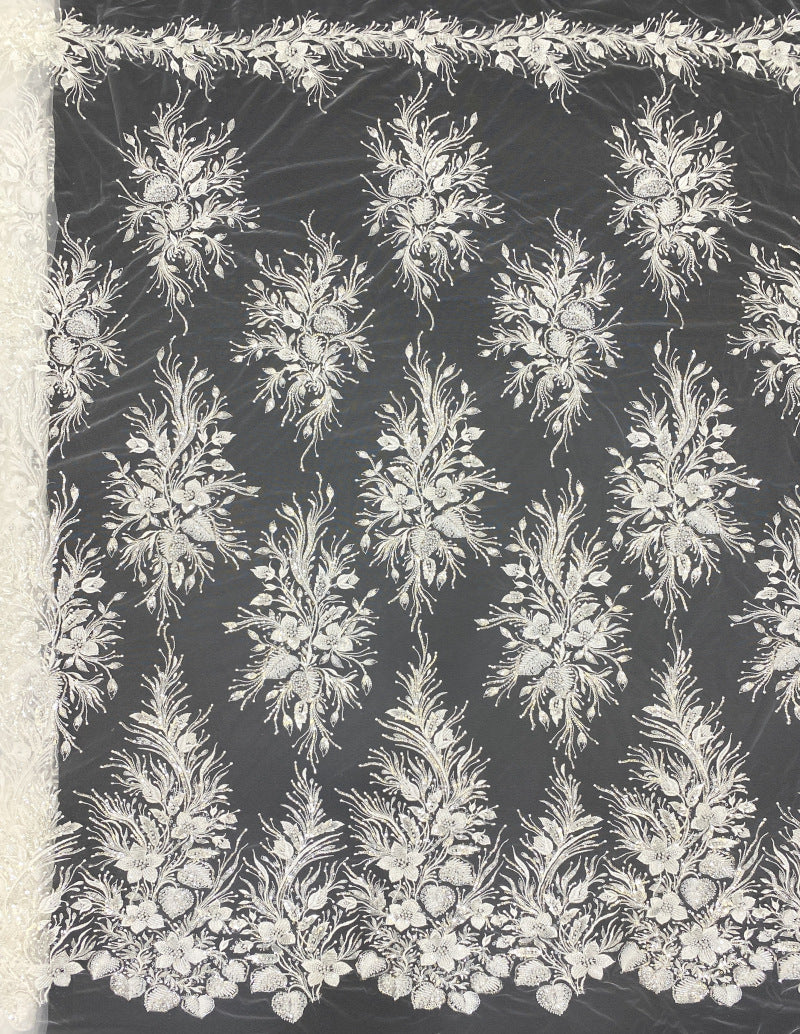 Botanical Bugle and Foam Bead Sequin Fabric — fabric photo 6