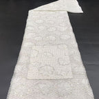 Random Pattern Beaded Lace on Thick Mesh — fabric photo 2