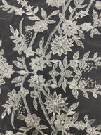 Botanical Sequin Embroidered Bridal Fabric – Design 52351 — fabric photo 3