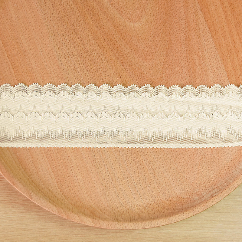 Fuzzy Single-Scallop Stretch Nylon Lace Trim 6 cm — fabric photo 5