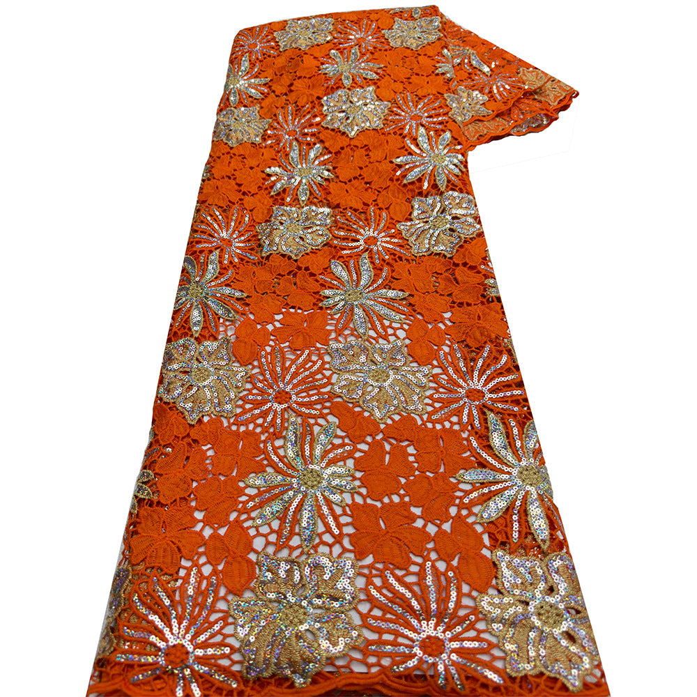 Two-Tone Water-Soluble Embroidered Mesh Lace — fabric photo 3