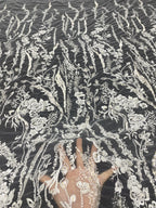 Bead Foam & 3/4mm Sequin Bridal Dress Fabric — fabric photo 2