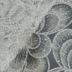 Large Floral Bugle Bead & Sequin Embroidered Mesh Lace – Per Yard — fabric photo 2