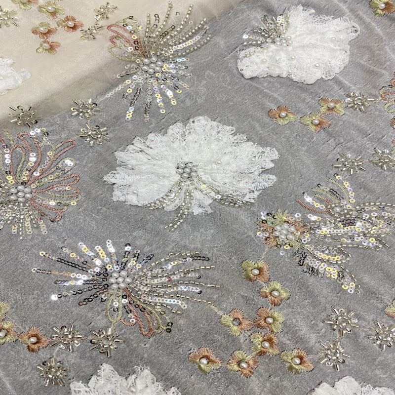 Sequin Embroidered Bridal Fabric – Design 56575 — fabric photo 5