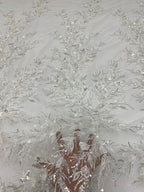 3D Oversized Floral Bead Sequin Gown Fabric — fabric photo 4