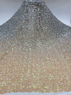 Gradient Two-Tone Sequin Foam Embroidered Stretch Mesh — fabric photo 6