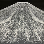 Bugle Bead & Sequin Embroidered Bridal Fabric - Style 57039