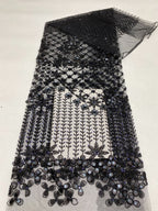 Heavy Bugle Bead & Mixed Sequin Bridal Fabric - Style 59989 — fabric photo 6