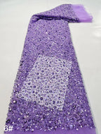 Dense Bead & 3/5mm Sequin Gown Fabric — fabric photo 2