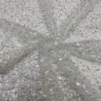 Irregular Mesh Bead and 3/4 mm Crystal Sequin Fabric — fabric photo 4