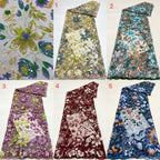 Botanical Multicolor Sequin Embroidery Fabric