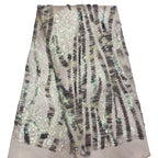 Wave Cordwork Iridescent Sequin Embroidered Mesh Fabric — fabric photo 5