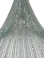 Multicolor Vertical Stripe Sequin Embroidery Fabric — fabric photo 3