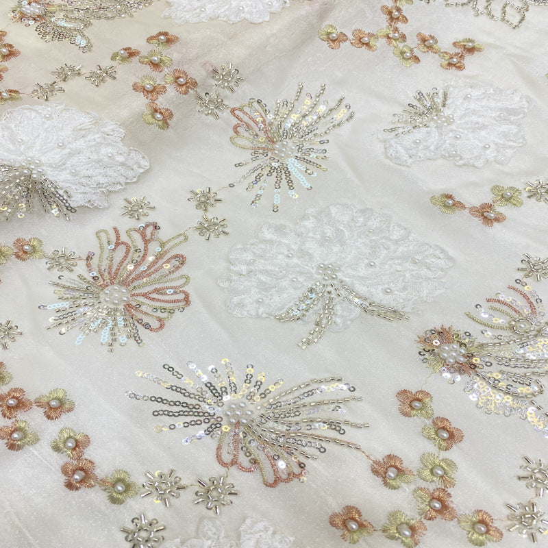 Sequin Embroidered Bridal Fabric – Design 56575 — fabric photo 3