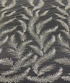 Feather-Detail Silver Bead & 3 mm Sequin Fabric — fabric photo 5