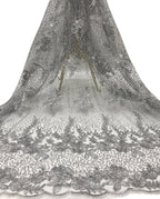 Rose Cordwork and Sequin Embroidered Fabric — fabric photo 3